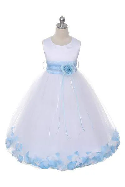Satin Flower Petal Dress -White Dress