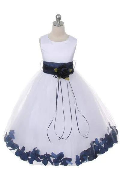 Satin Flower Petal Dress -White Dress