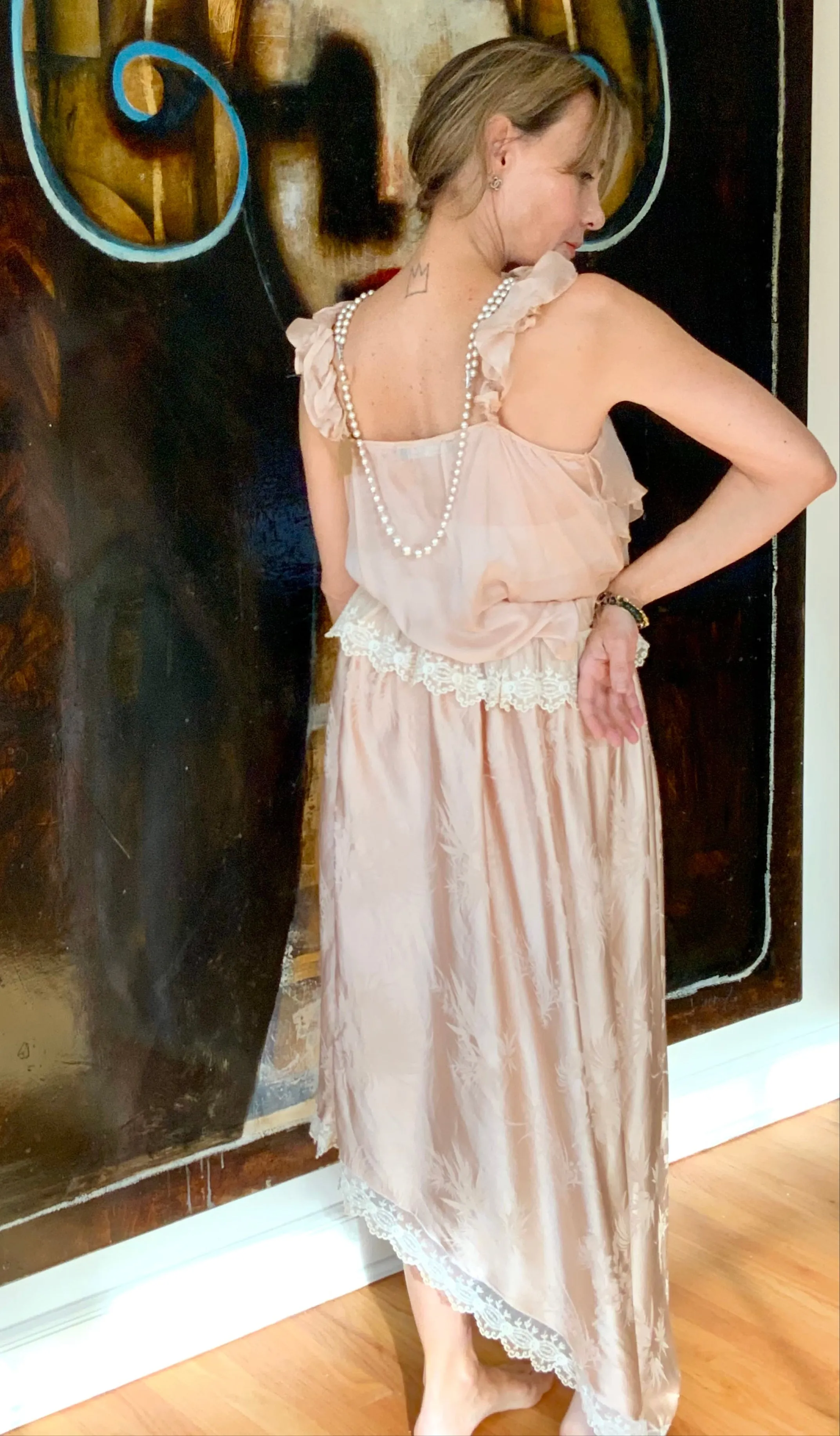 Satin Lace Skirt - 20s - 20W