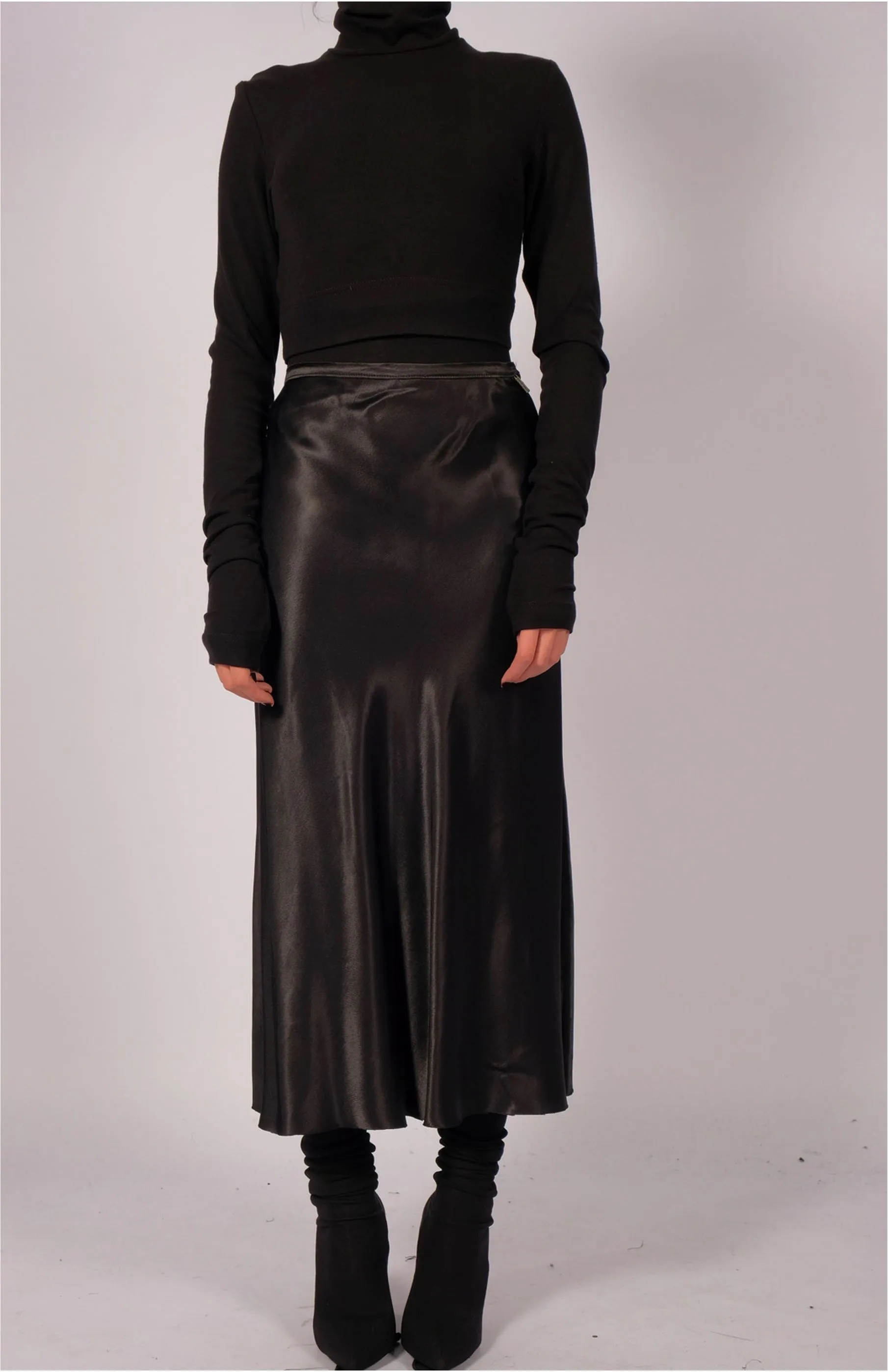 Satin Midi  Skirt