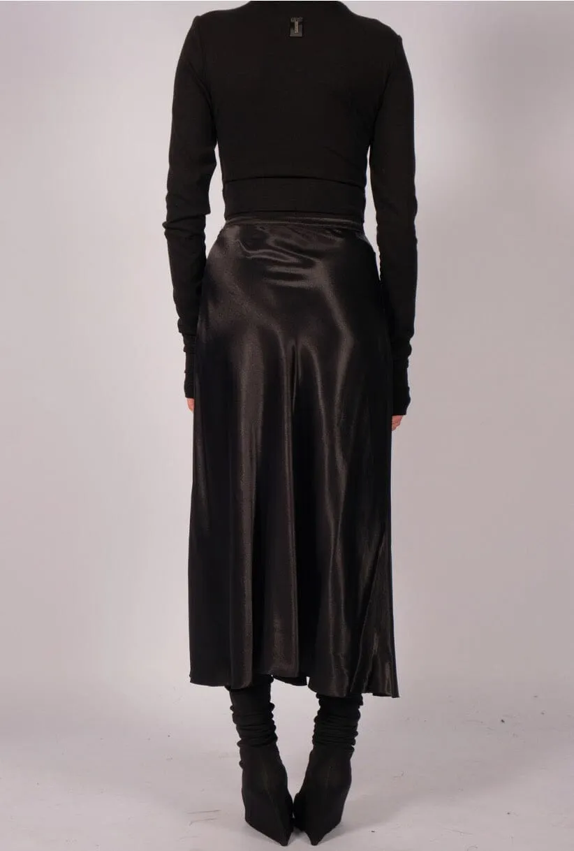 Satin Midi  Skirt