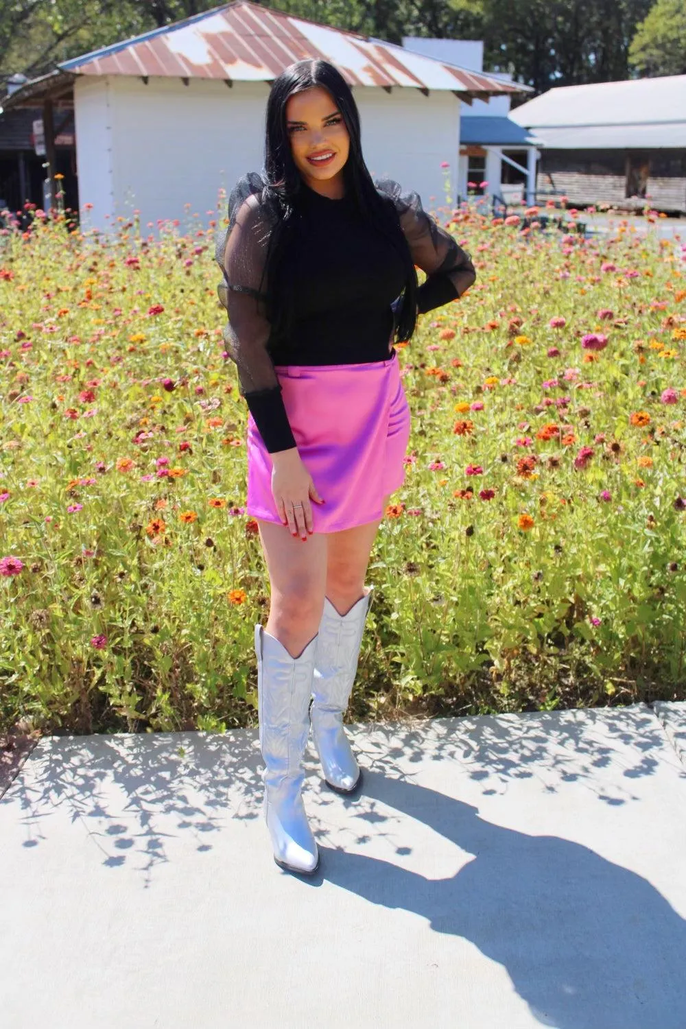 Satin Mini Wrap Skirt