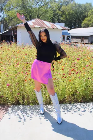 Satin Mini Wrap Skirt