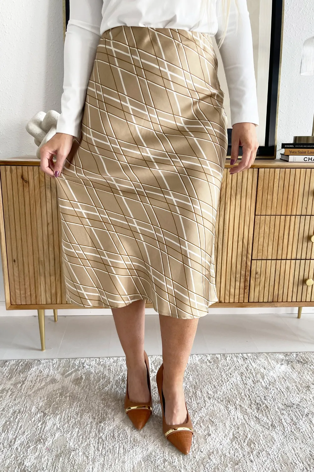 Satin Print Skirt