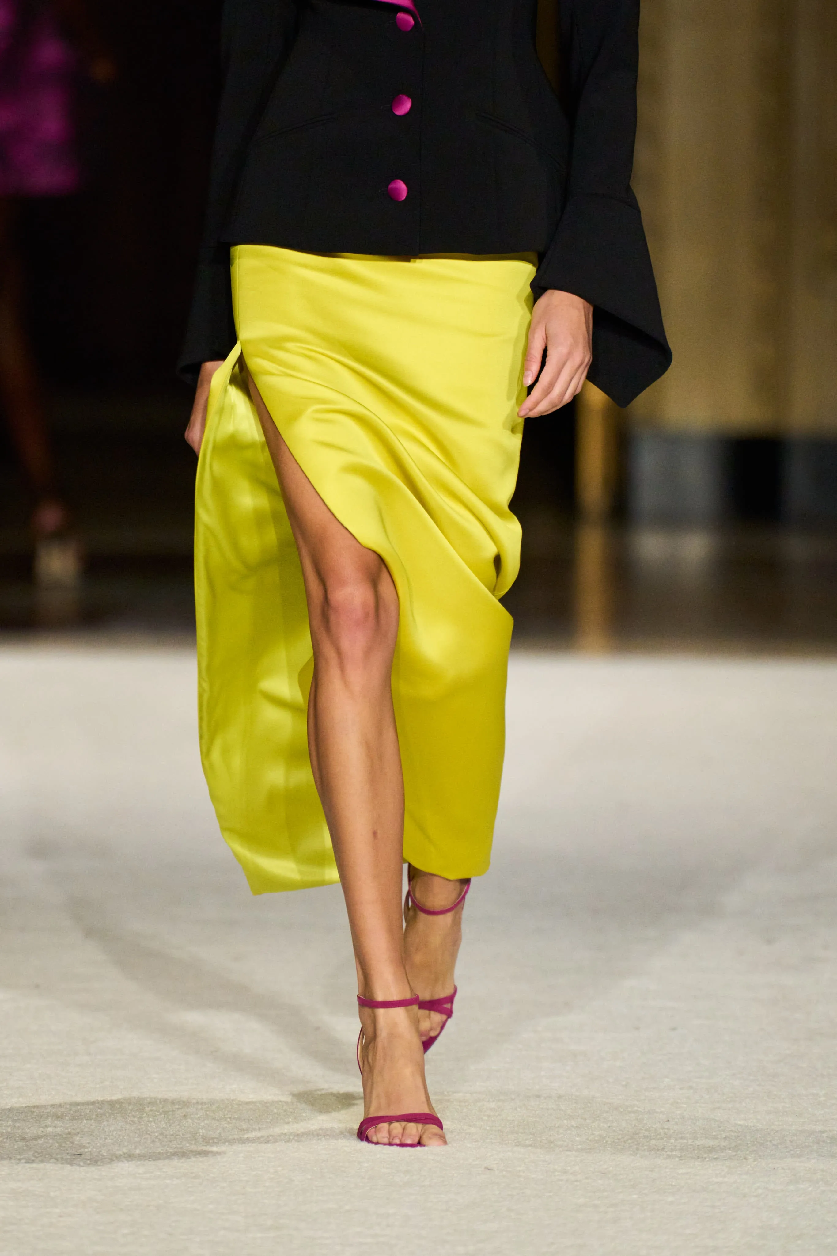 Satin Side Slit Skirt