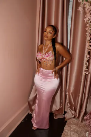 Satin skirt (pink)