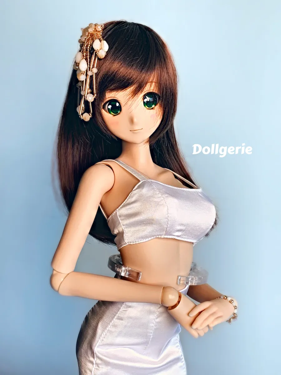 Satin White Bra and White Skirt Set