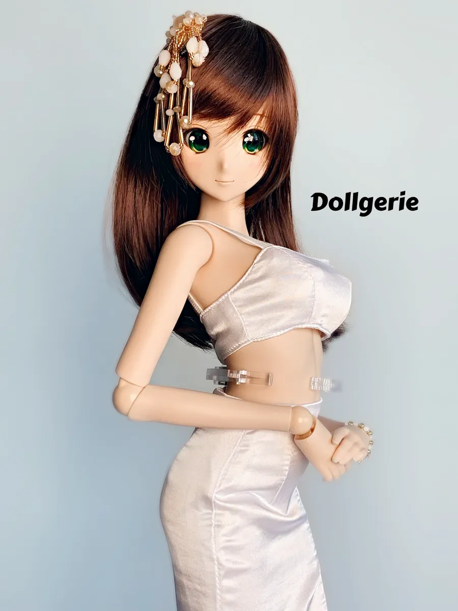 Satin White Bra and White Skirt Set
