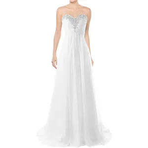 sd-hk Wedding Dresses Beach Bridal Chiffon Wedding Gowns Strapless Bride Dress