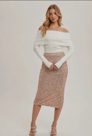 Sequin Midi Skirt // FINAL SALE