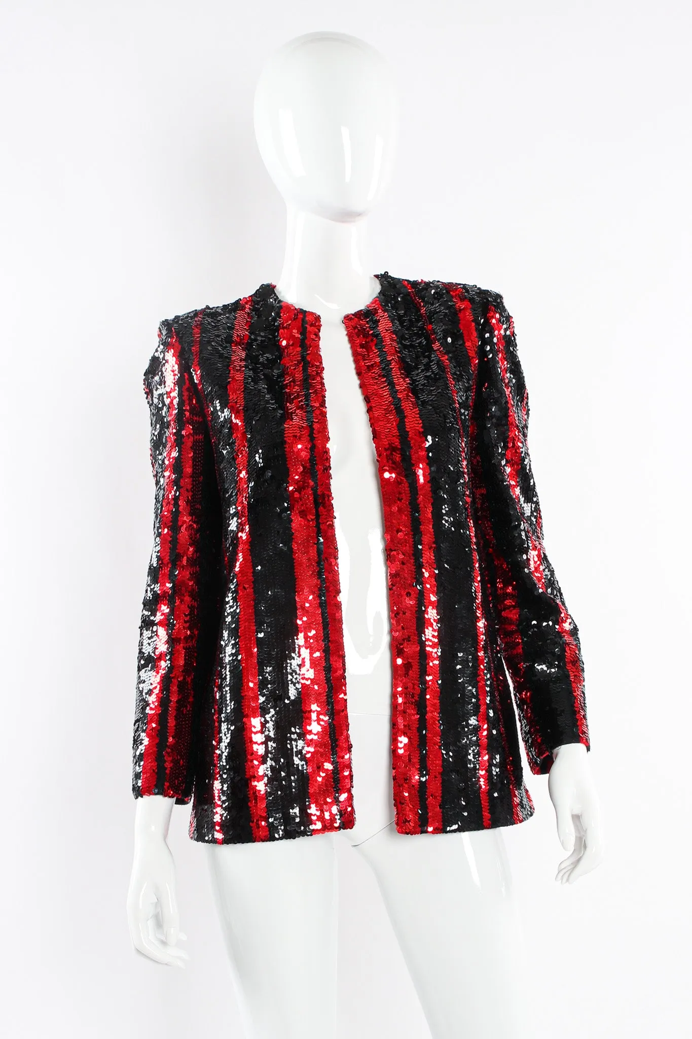 Sequin Stripe Jacket & Skirt Set