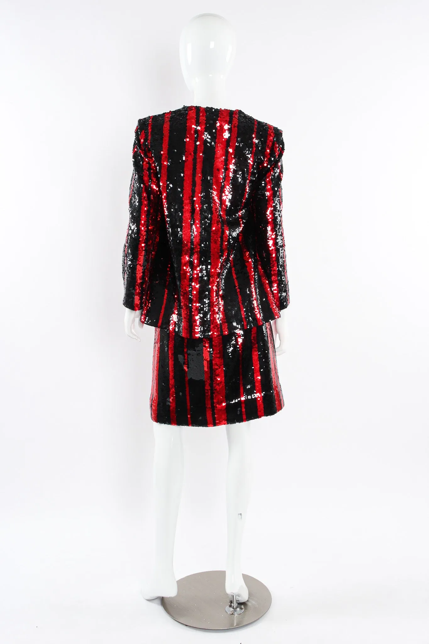 Sequin Stripe Jacket & Skirt Set