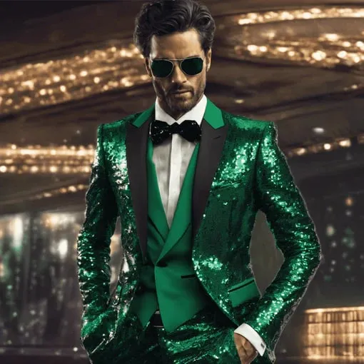 Sequin Tuxedo Suit - Sequin Pants