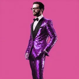 Sequin Tuxedo Suit - Sequin Pants