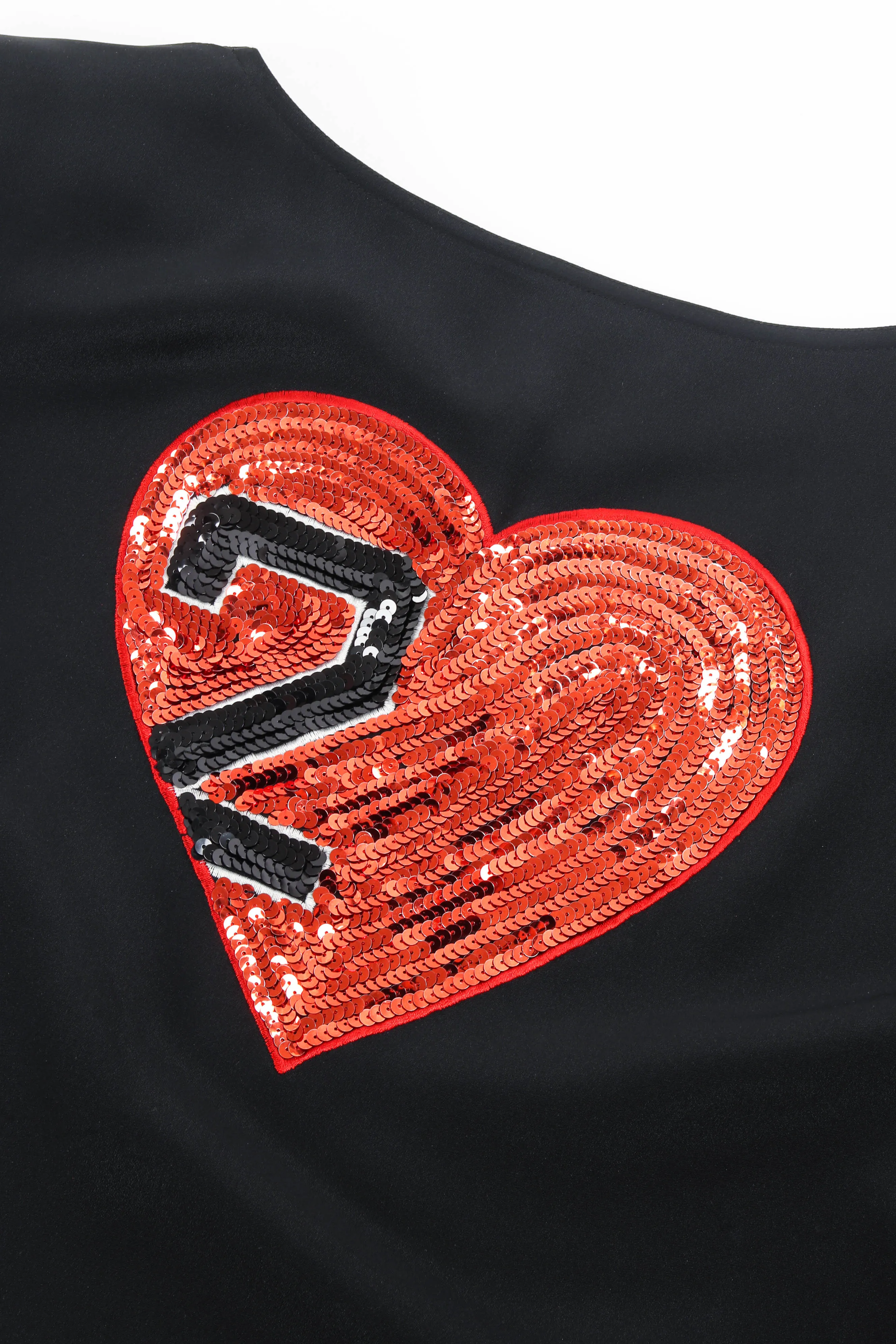 Sequined Heart Silk Top