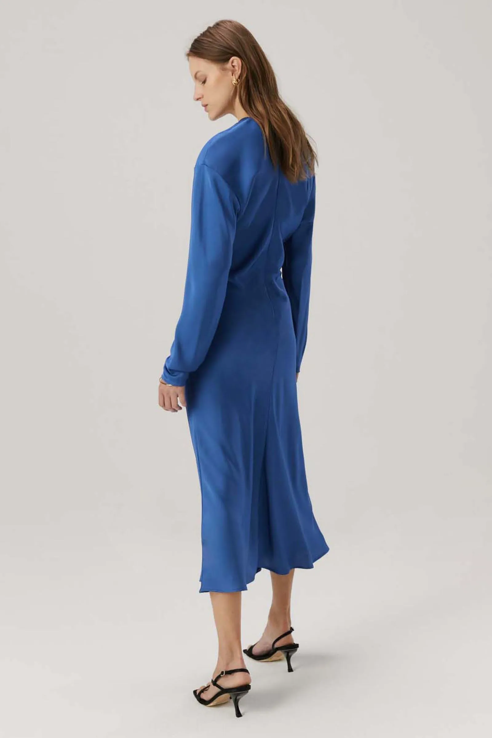 SERAPHINE SATIN MIDI DRESS