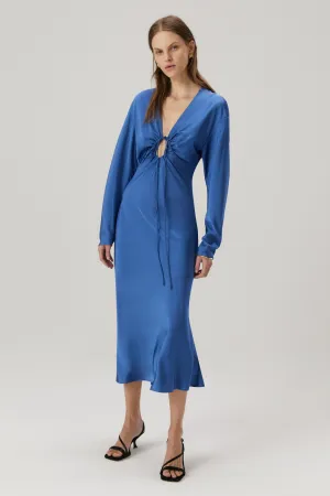 SERAPHINE SATIN MIDI DRESS