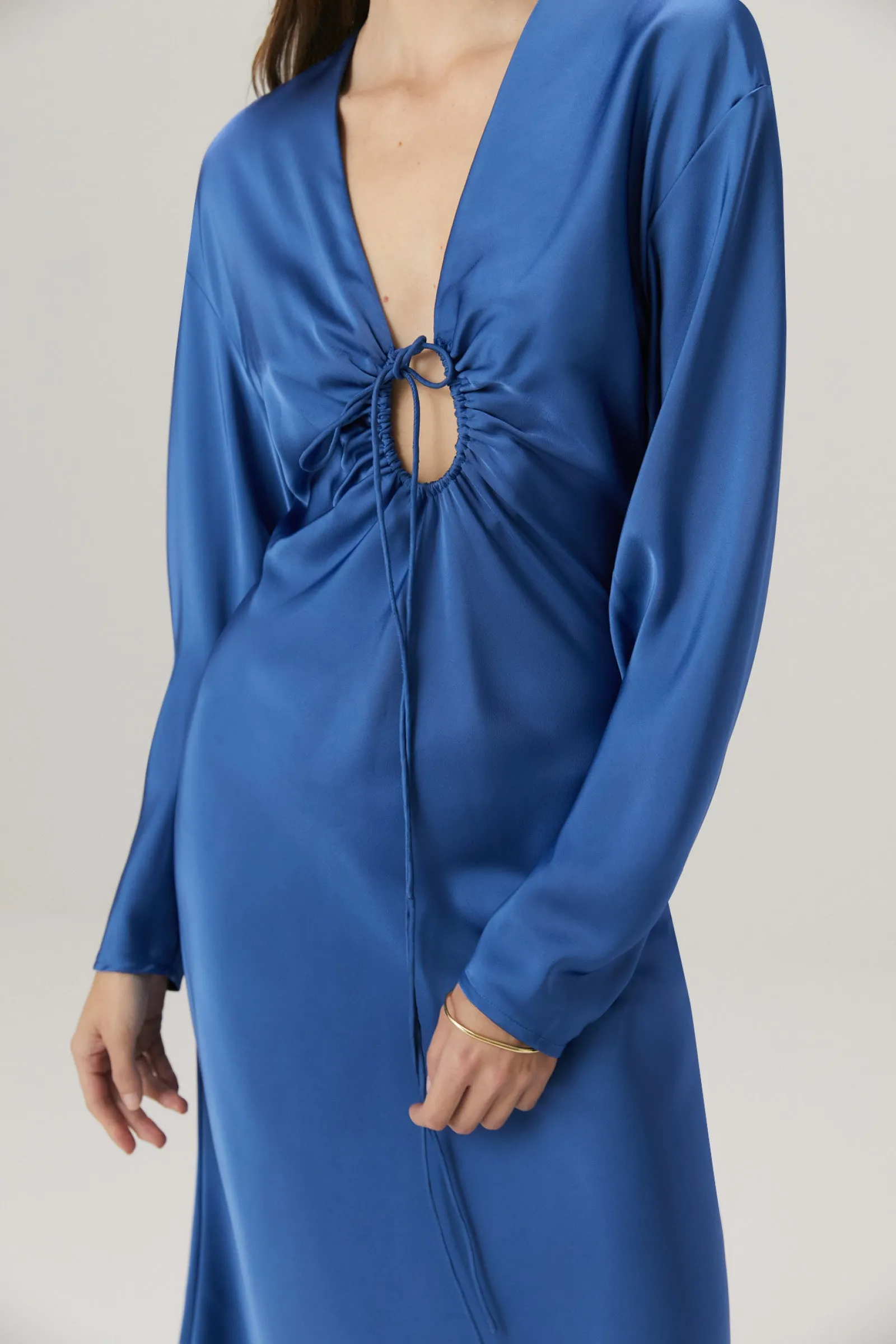 SERAPHINE SATIN MIDI DRESS