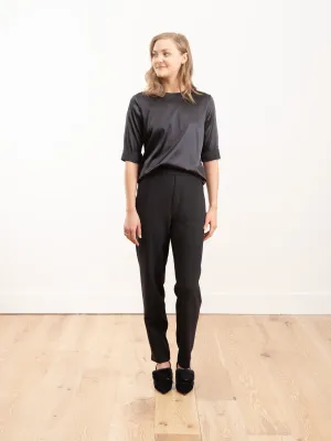 short sleeve silk tee - grey