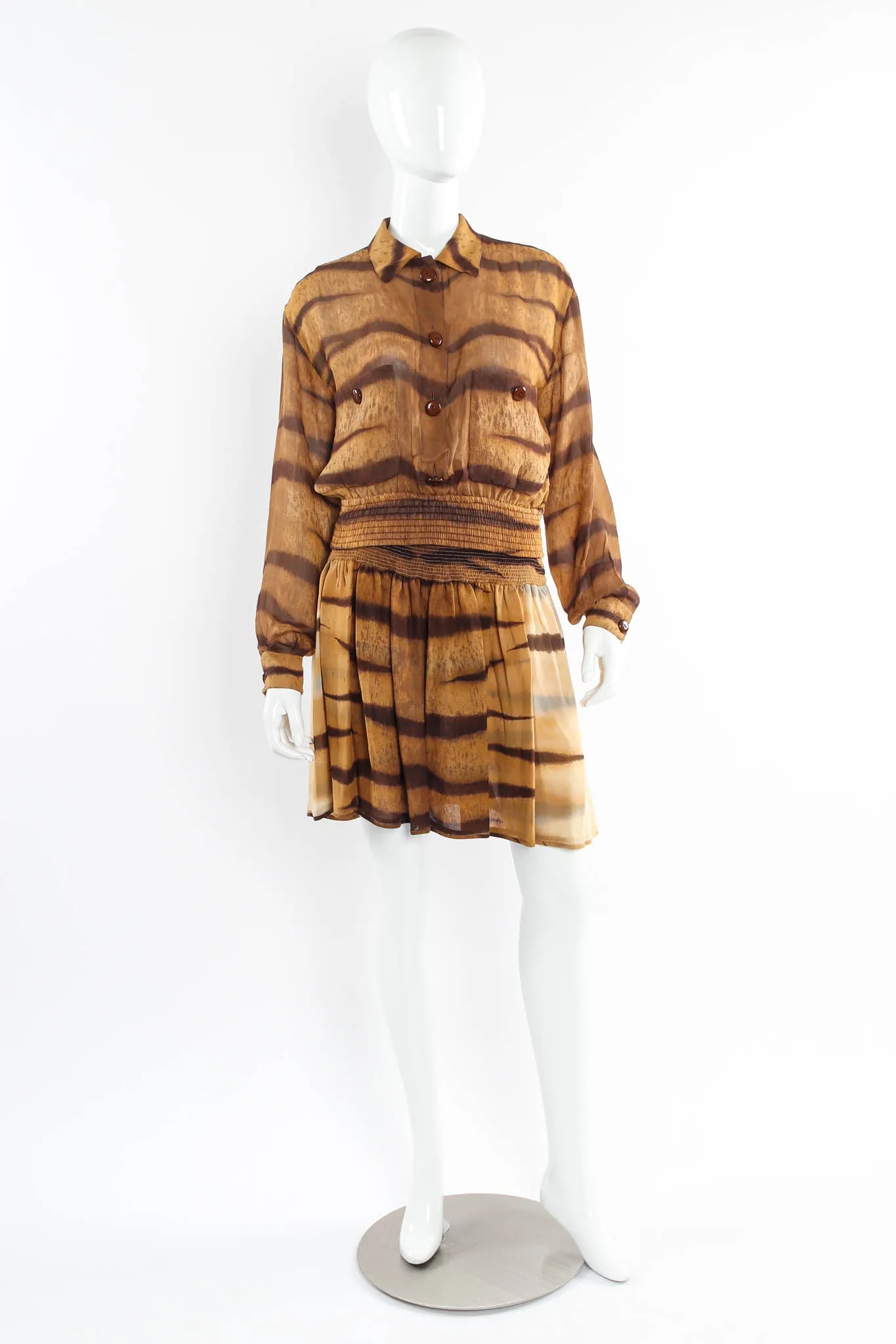 Silk Nyala Print Top & Skirt Set