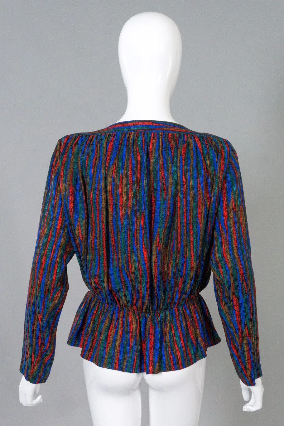 Silk Striped Wrap Top