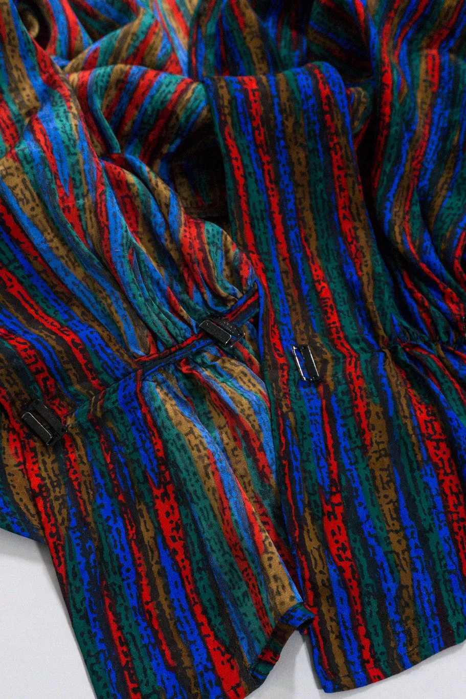 Silk Striped Wrap Top