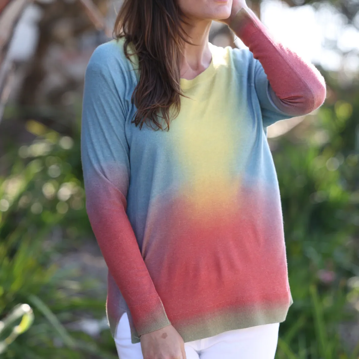 SILK/CASHMERE CREW PULLOVER