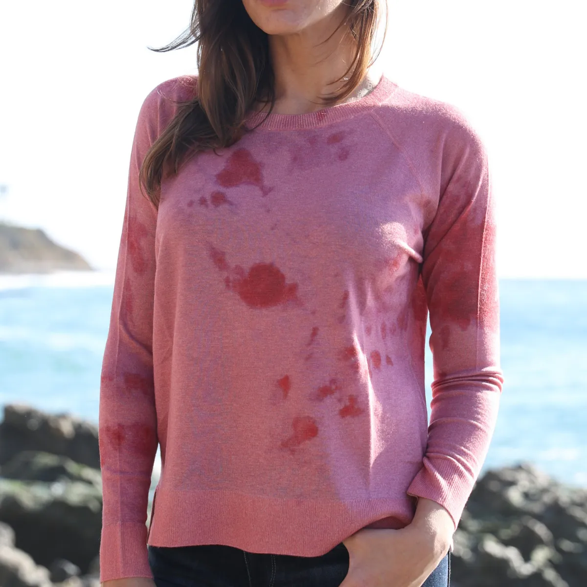 SILK/CASHMERE CREW PULLOVER