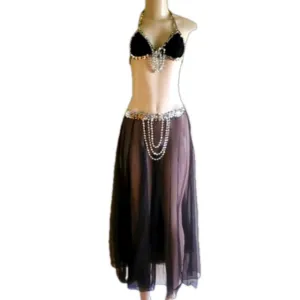 Silver belly dancer ligerie costume S/M