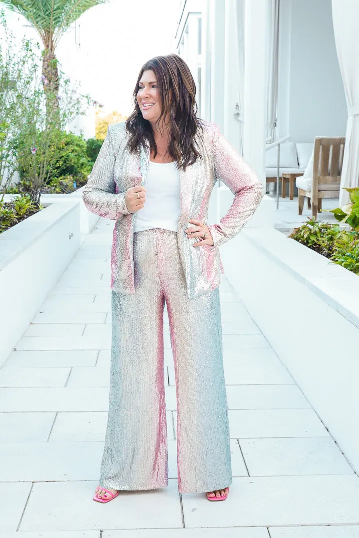 Silver Ombre Sequin Blazer