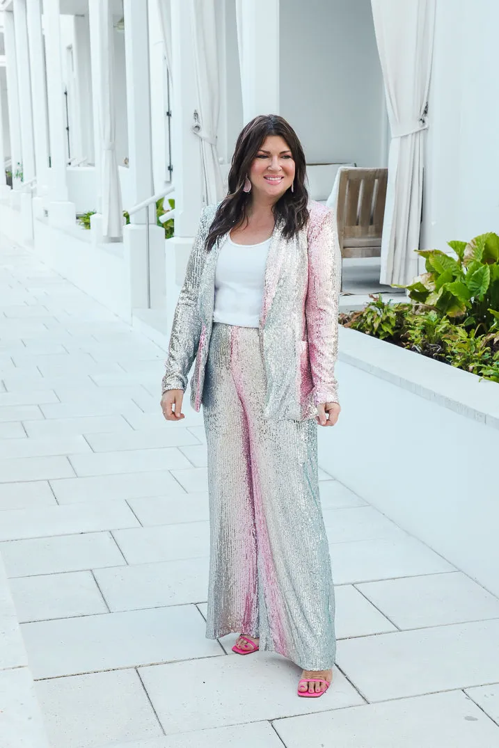 Silver Ombre Sequin Blazer
