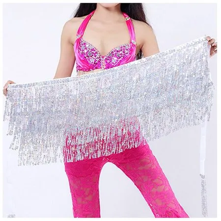 Silver Sequin Wrap Around Skirt