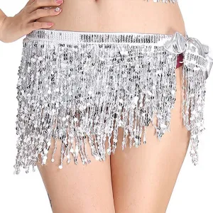 Silver Sequin Wrap Around Skirt