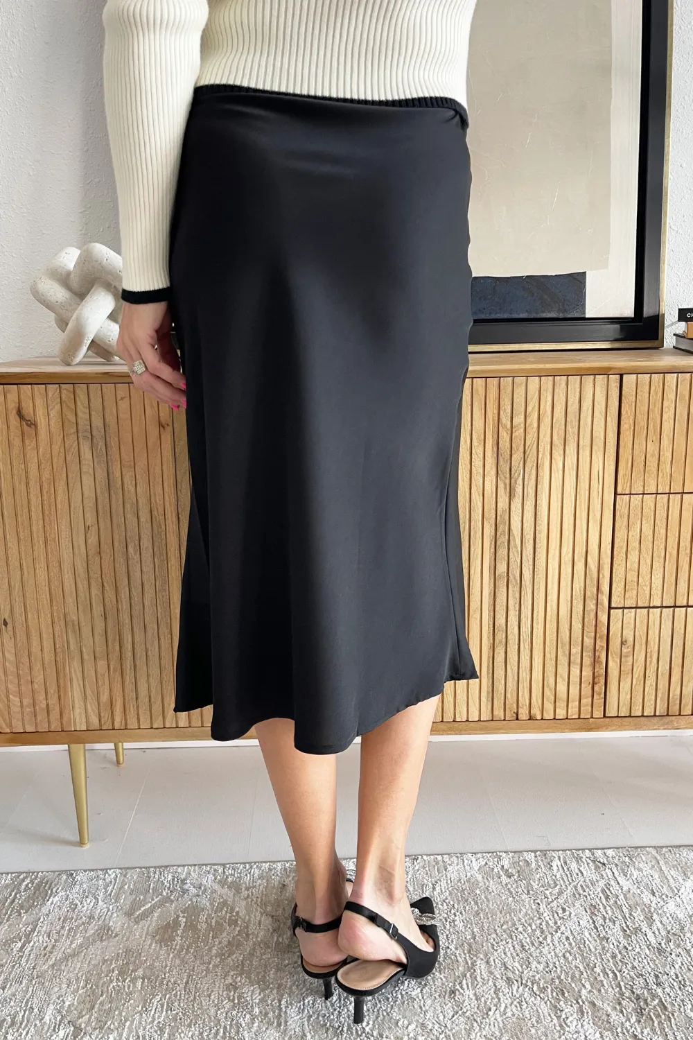 Solid Satin Skirt