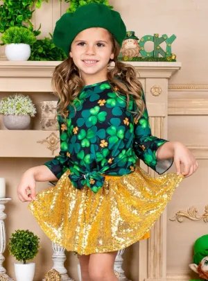 Sparkling Luck Sequin Skirt Set