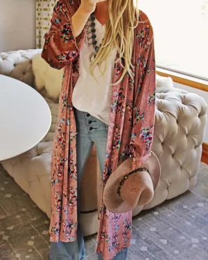 Spool Lux Velvet Duster in Rose