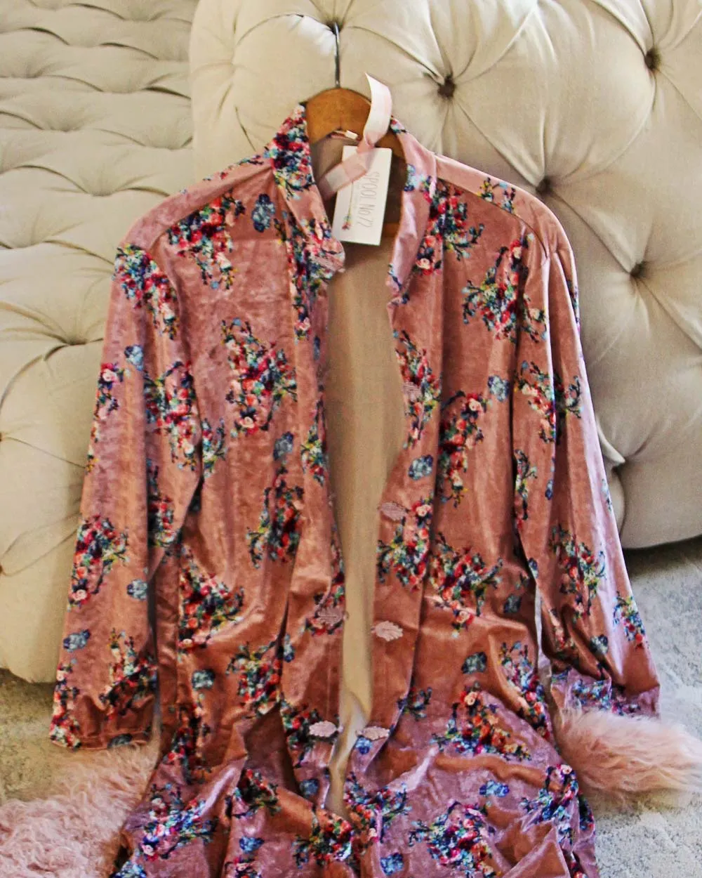 Spool Lux Velvet Duster in Rose
