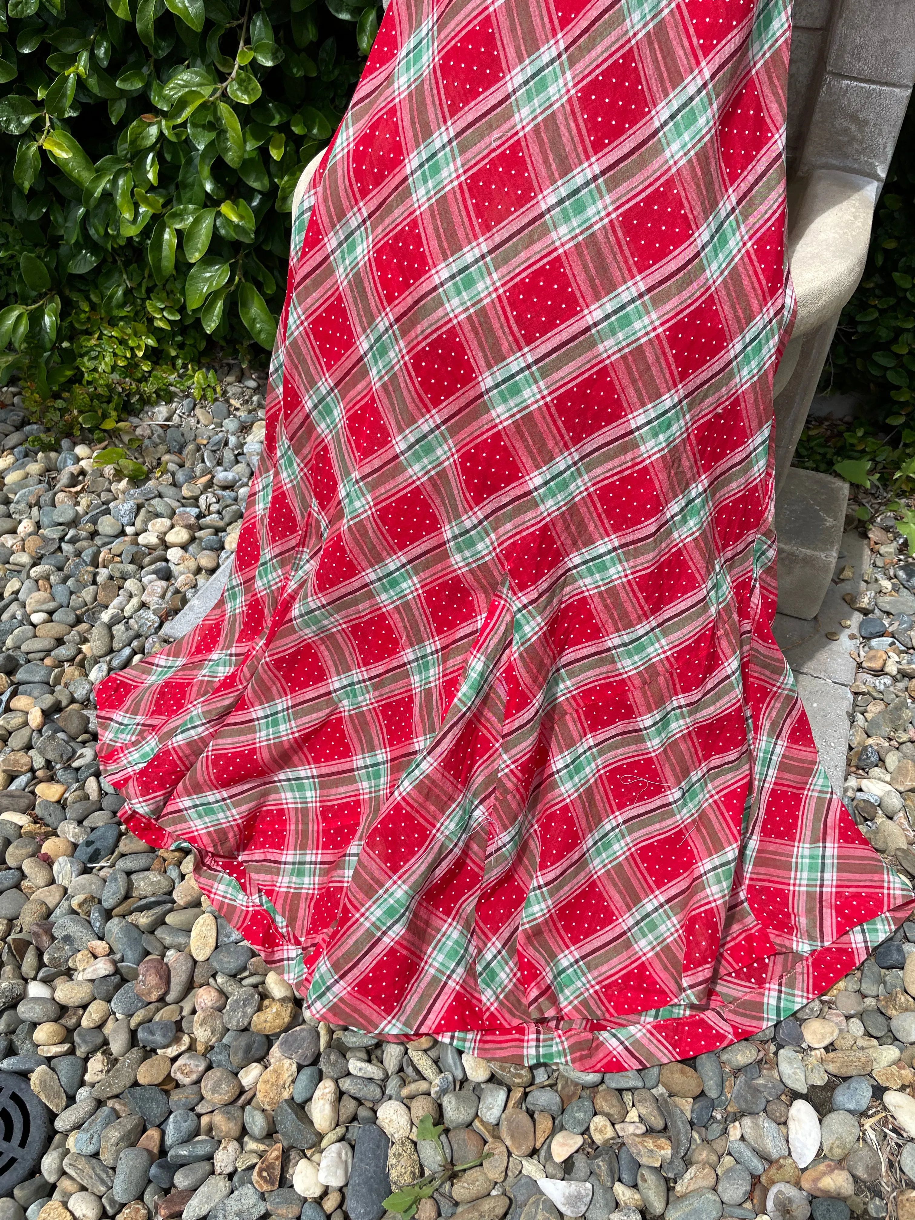 Springtime Watermelon Print 1930s Two Piece Bias Cut Cotton Dress