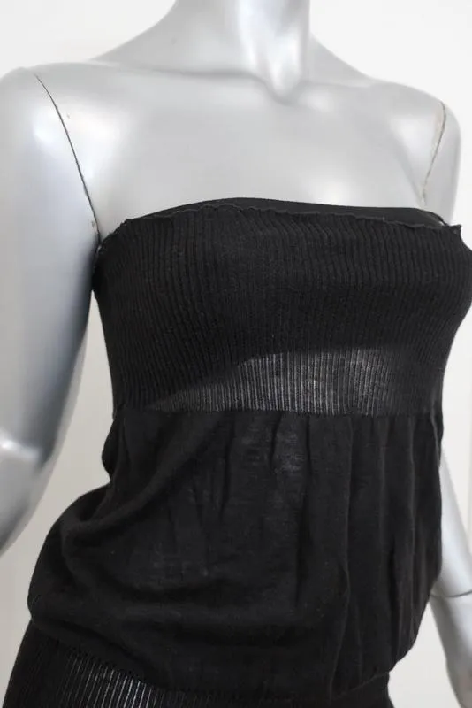 Stella McCartney Strapless Top Black Cotton-Silk Knit Size 40
