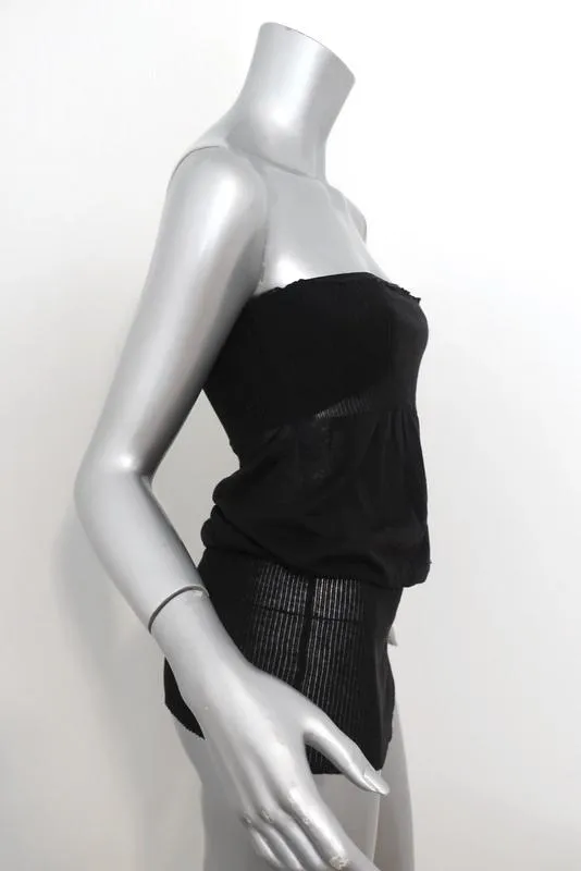 Stella McCartney Strapless Top Black Cotton-Silk Knit Size 40