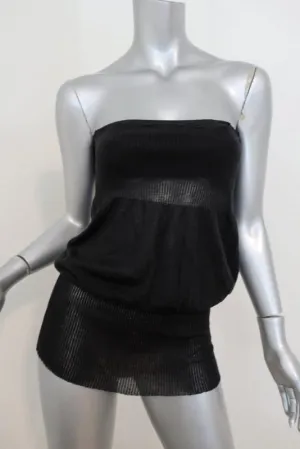 Stella McCartney Strapless Top Black Cotton-Silk Knit Size 40