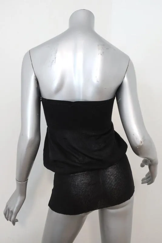 Stella McCartney Strapless Top Black Cotton-Silk Knit Size 40
