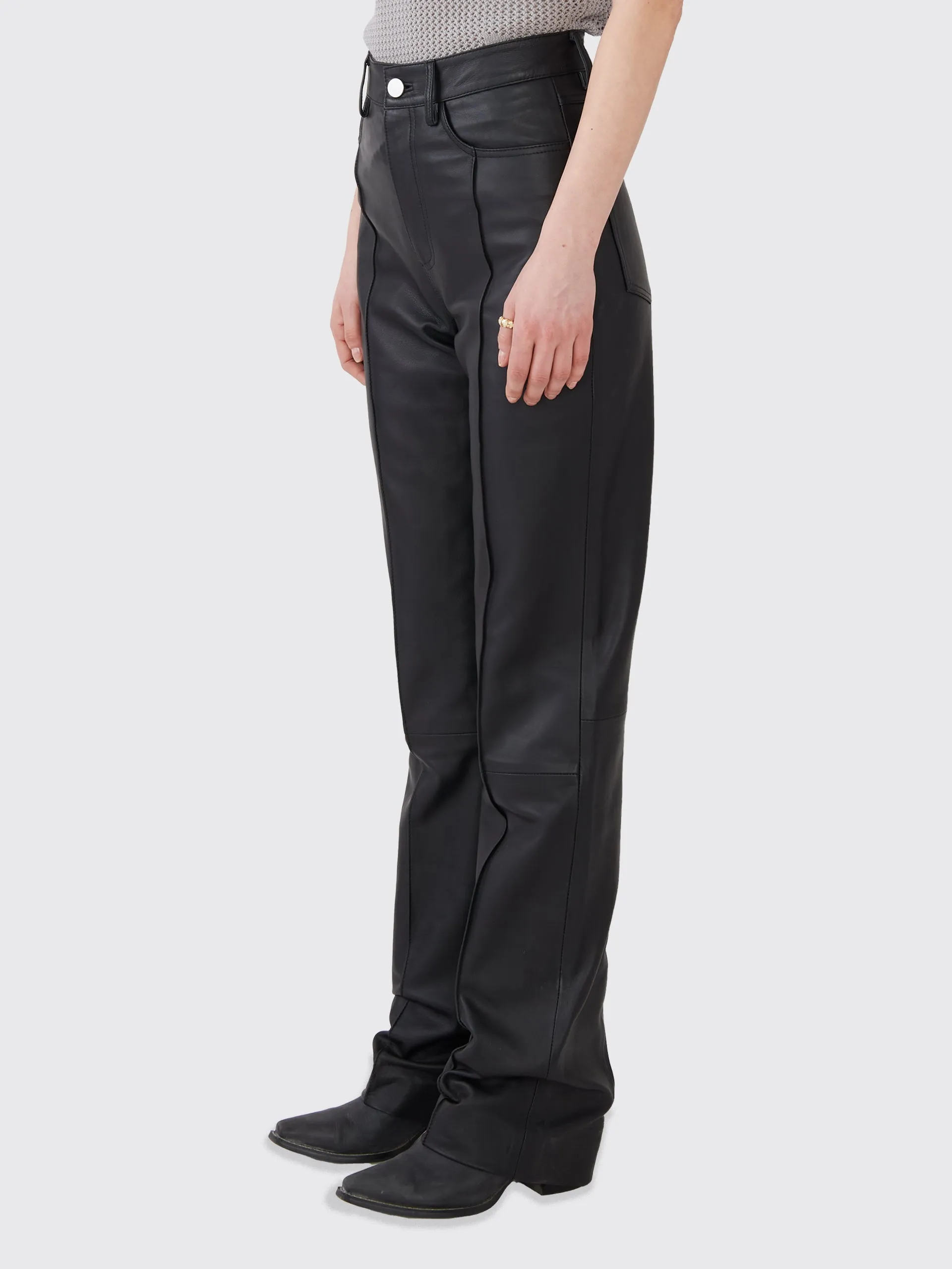 Straight Leather Pants