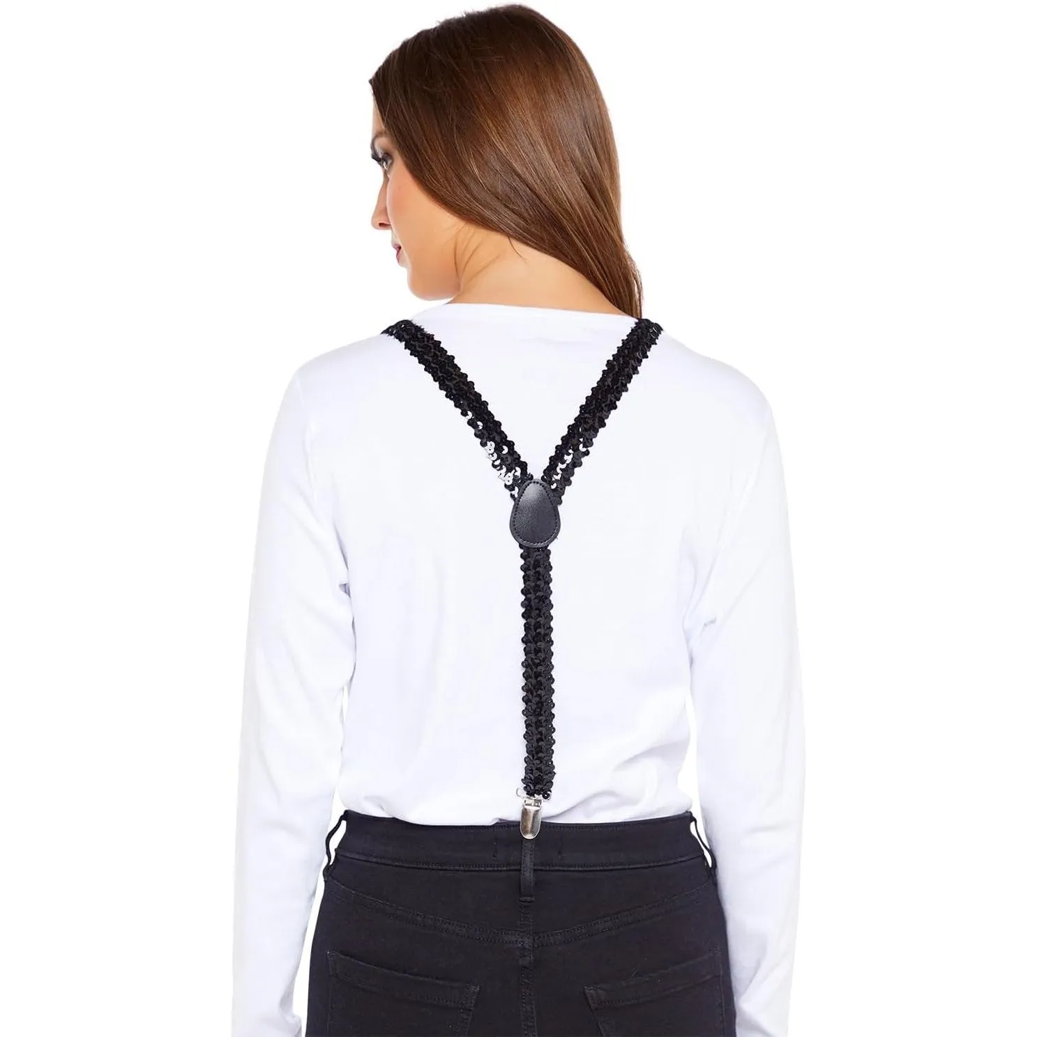 Suspenders Sequin Black