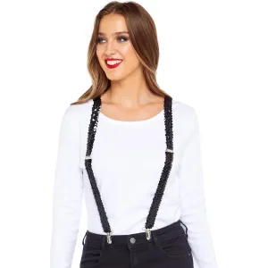 Suspenders Sequin Black