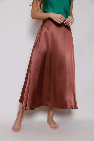 SUZY D Wisteria Satin Maxi Skirt