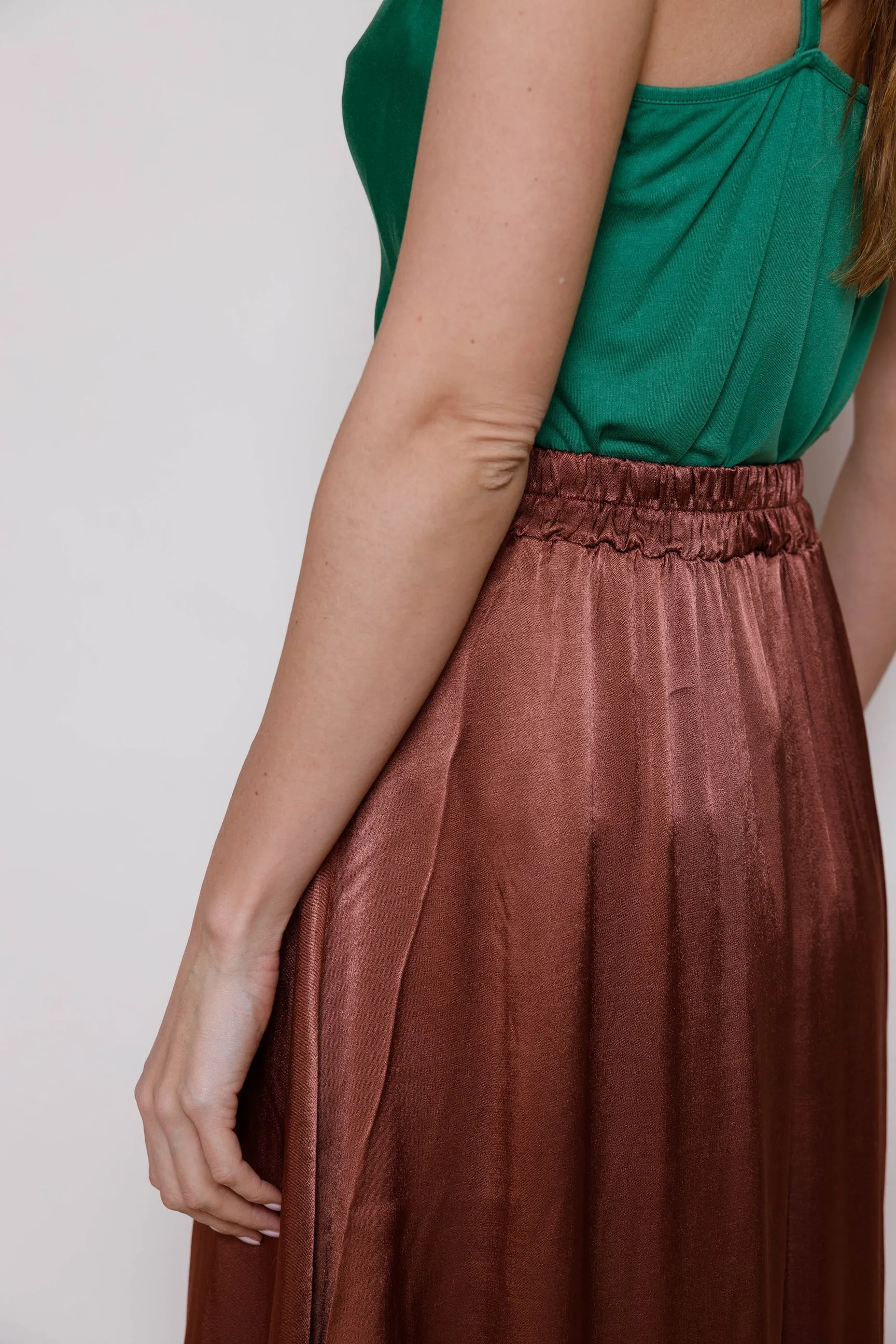 SUZY D Wisteria Satin Maxi Skirt