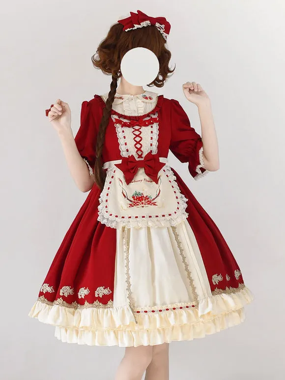 Sweet Lolita Dress Polyester Short Sleeves Sweet Lolita Dress