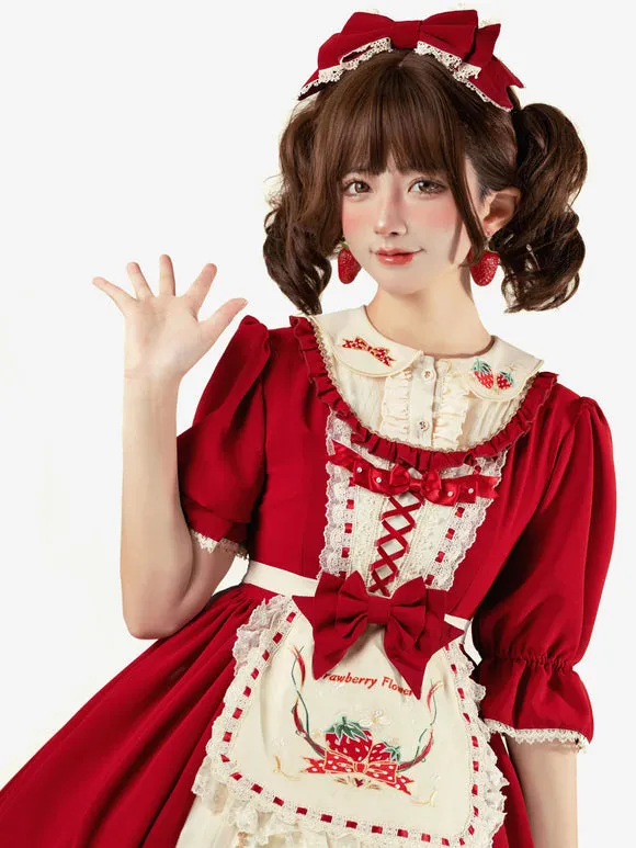 Sweet Lolita Dress Polyester Short Sleeves Sweet Lolita Dress
