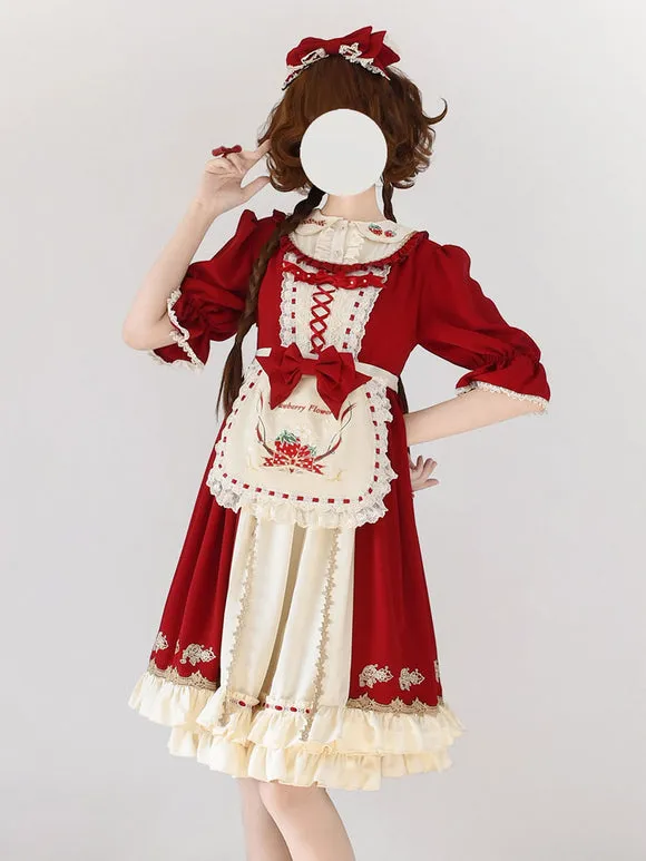 Sweet Lolita Dress Polyester Short Sleeves Sweet Lolita Dress
